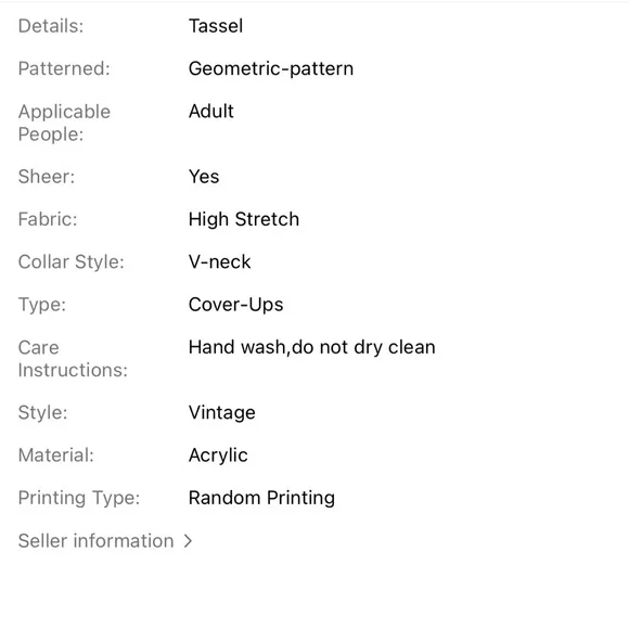 NWT 🏖️ BLACK CROCHETED FRINGED SWIM COVER-UP COLOR BLOCK BEACH DRESS One Size - Picture 10 of 10